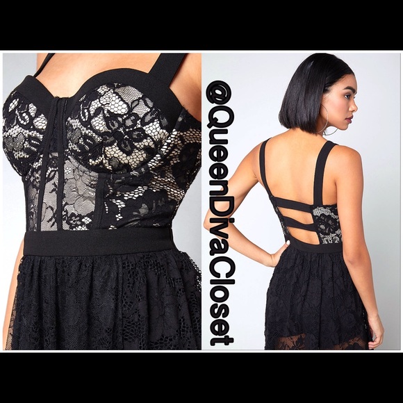 Bebe Logan shorts gown nude black lace maxi romper - Picture 2 of 8